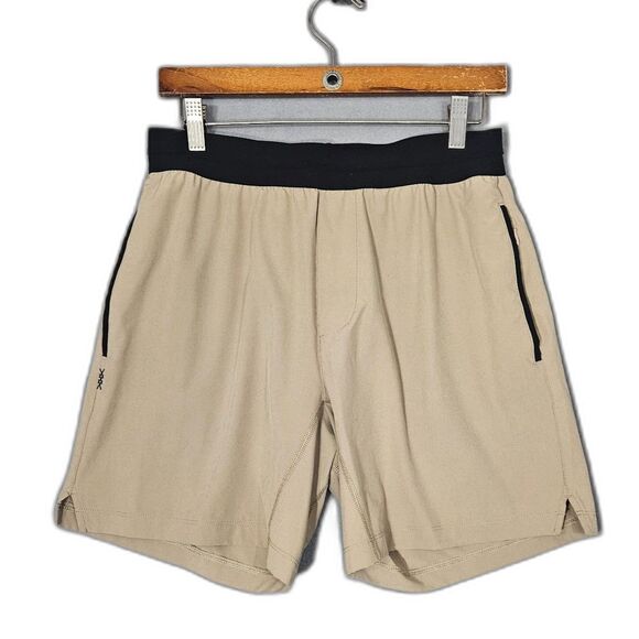 RHONE Mako Tech Shorts Mens Medium Tan Unlined Athletic Running Training Gym - Picture 1 of 9